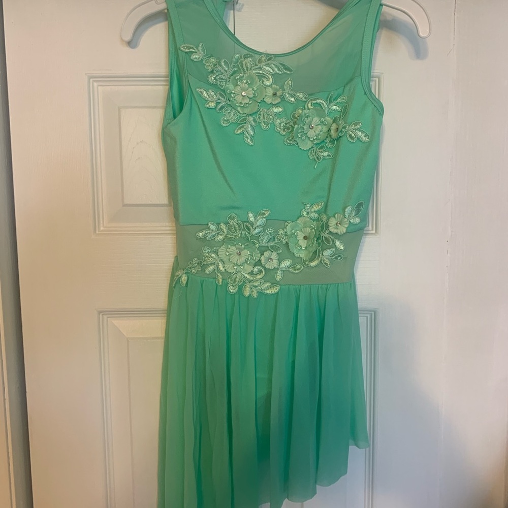 Green Floral Embroidered Dress